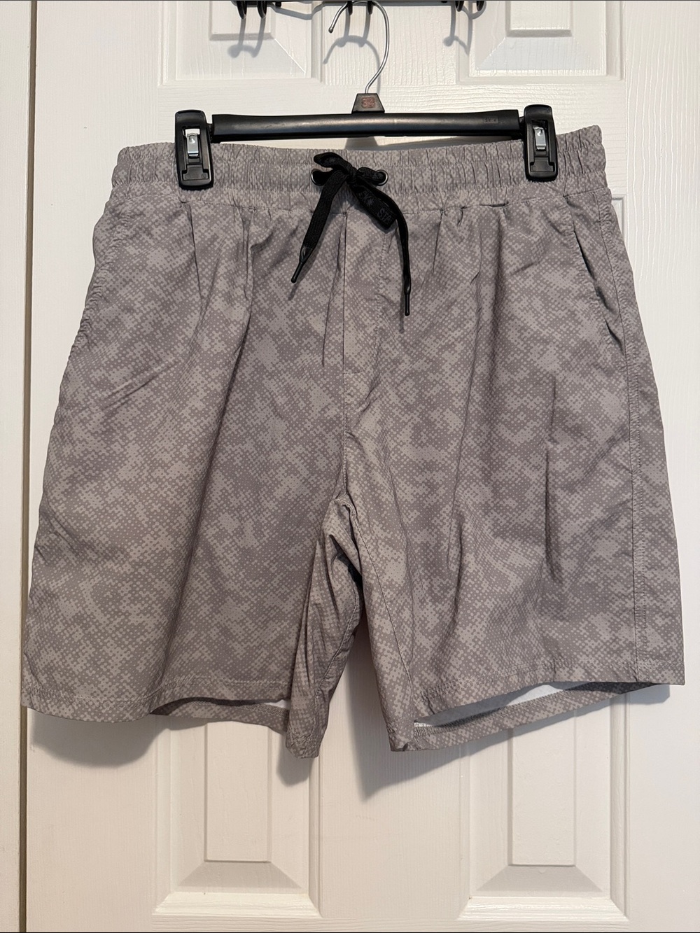 Men's Light Gray Swim Trunks with Drawstring